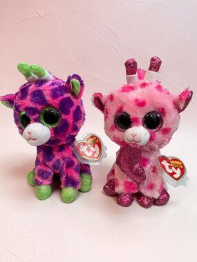 Ty Beanie Boos Giraffe Plush Sweetums & Gilbert Soft Stuffed Animals - 6" Each